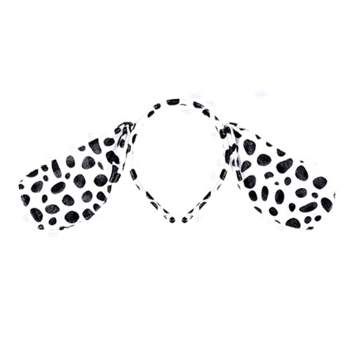 Chriseen 1set Plush Spotted Dog Ear Shape Hairband Cosplay Tail and Bowtie Suit Birthday Party Set for Children Adult