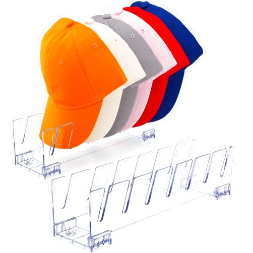 ZYBIDEAL Hat Stand for Baseball Caps, Removable Acrylic Hat Organizer for 14 Baseball Caps, Hat Racks Display and Storage for Closet, Bedroom, Dresser, Office (Clear, 2 Pack)