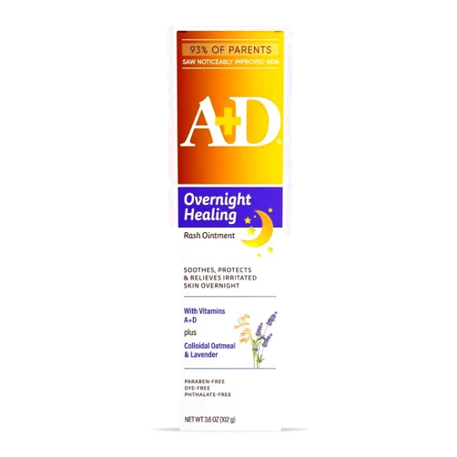 A+D Overnight Healing Diaper Rash Ointment - Soothes, Protects & Relieves Diaper Rash Overnight with Lavender & Colloidal Oatmeal - Healing Ointment for Red, Itchy, Irritated Skin - 3.6oz