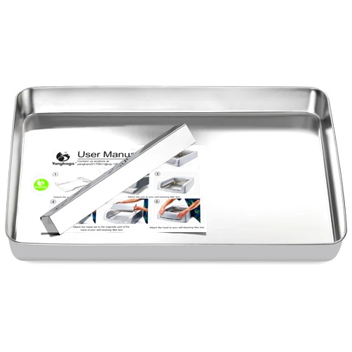 Yangbaga Stainless Steel Reusable Litter Tray, Compatible with Petsafe Scoop-Free Self-Cleaning Litter Box, Efficient Poop Collecting Design, Odor Control & Rust-Proof, Money-Saving Litter Box
