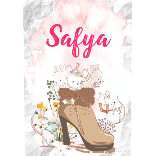 Axelle Joy Frc Publishing Safya: Carnet de notes A5 | Prénom personnalisé Safya | Cadeau d'anniversaire pour fille, femme, maman, copine, sœur | Souris mignonnes en bottes | ... Format A5 (14.8 x 21 cm) (French Edition)