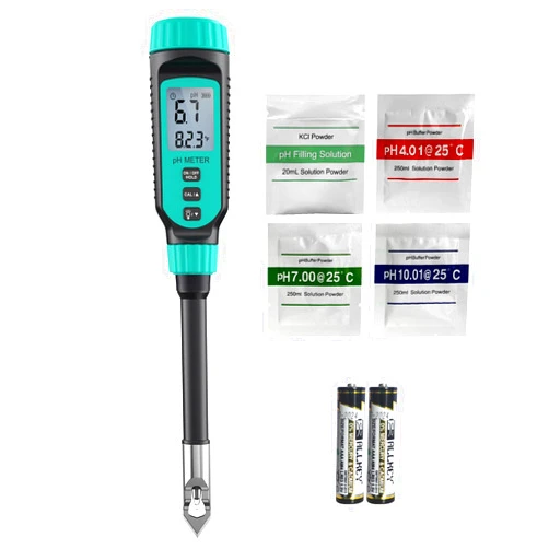 Tadeto Soil pH Meter, Digital pH Tester Kit for Soil, Garden, Water, Solution and Food with Alloy Protective Cap and LCD Display, Soil pH Test for for Lawns, Food, Gardening with ℃/℉ Display