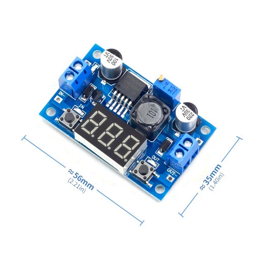 QEBIDUM LM2596S DC-DC Buck Converter DIY 4-40V to 1.25-37V Step-Down Regulator Power Module Volt Stabilizer with LED Voltmeter Display