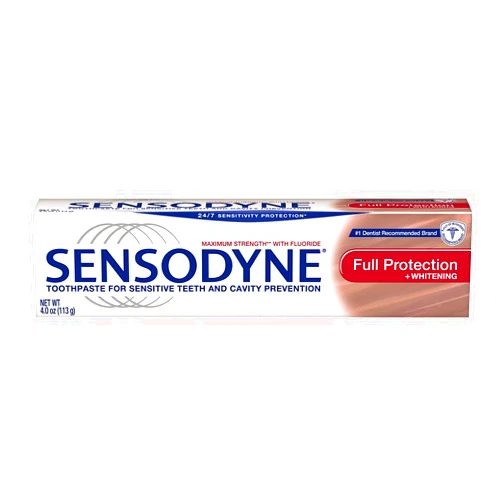 Sensodyne Full Protection Teeth Whitening Sensitive Toothpaste, Cavity Prevention and Sensitive Teeth Treatment - 4 Ounces