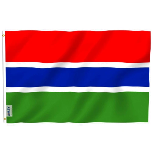 Anley Fly Breeze 3x5 Feet Gambia Flag - Vivid Color and Fade Proof - Canvas Header and Double Stitched - Gambian Flags Polyester with Brass Grommets 3 X 5 Ft
