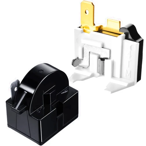 Mudder QP2-4.7 PTC Starter Relay 1 Pin Refrigerator Starter Relay and 6750C-0005P Refrigerator Overload Protector Compatible with LG Refrigerator Compressor, 2 Pieces in Total