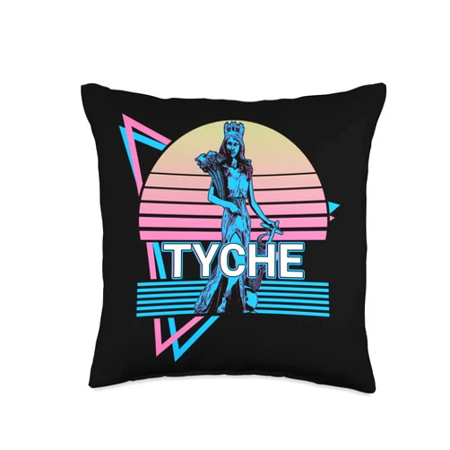 Goddess of Good Luck and Fortune Clothes Tyche Goddess of Good Luck and Fortune Retro Throw Pillow, 16x16, Multicolor