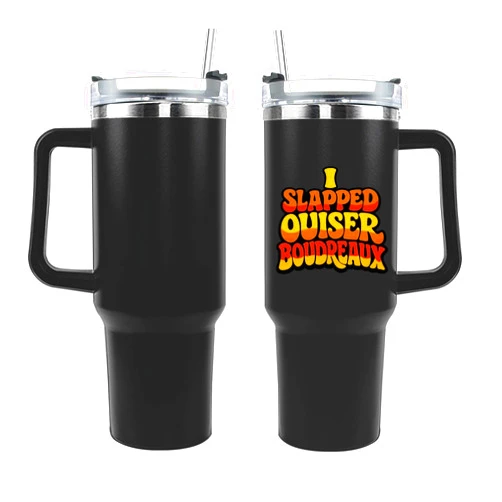 Povmekd 40 oz Tumbler with Handle I Slapped Ouiser Boudreaux Tumbler with Lid and Straw Insulated Tumblers Stainless Steel Tumbler