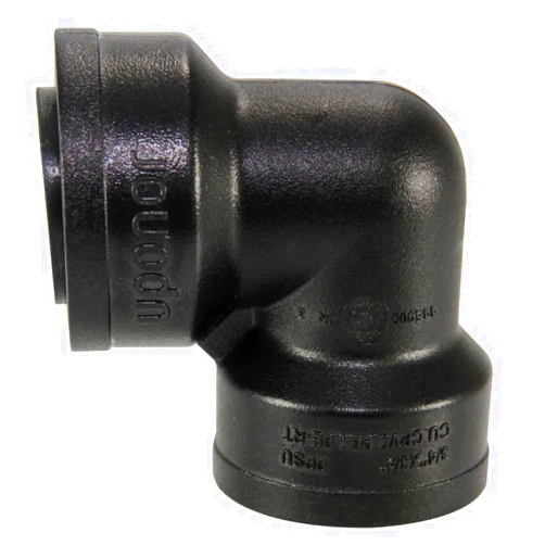 Uponor TotalFit 3/4 inch 90-Degree Elbow, Push-to-Connect Engineered Polymer Fitting System for PEX, PE-RT, CPVC, and Copper - TF4760750