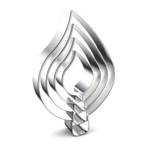 QAAQS Teardrop Leaf Cookie Cutter Set Large Assorted Sizes - 5 inch, 4 inch, 3 inch, 2 inch - 4 Piece - Stainelss Steel