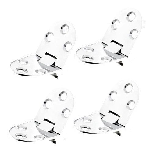 Generic 2/4Pcs Marine Stainless Steel 316 Cabin Door Flap Concealed Folding Table Hinges, 66 * 30mm 180 Degree Turn Plate Hinge Hidden Hinge Furniture Assembly Cabinet Door Hinges (2)