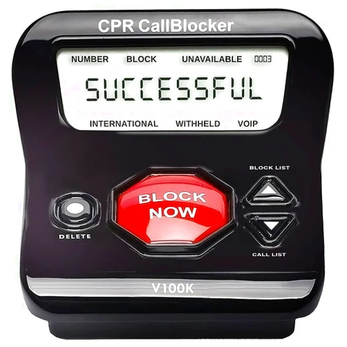 CPR Call Blocker CPR V100K Call Blocker for Landline Phones with Caller ID. Pre-Loaded with 100,000 Nuisance Numbers and Allows Blocking of 10,000 More with a Single Button Press.