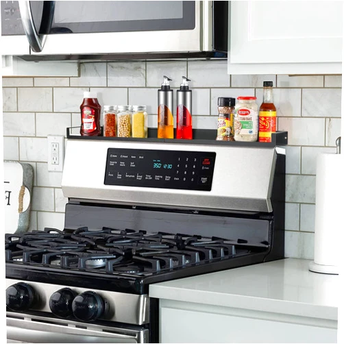 SZJHXIN Expandable Stove Top Shelf for Kitchen, Magnetic Shelf Over the Stove Stainless Steel Kitchen Spice Storage Adjustable Length from 15