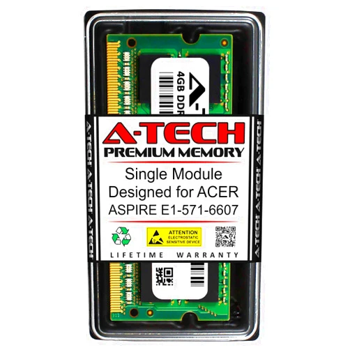A-Tech 4GB RAM for ACER Aspire E1-571-6607 | DDR3 1333MHz SODIMM PC3-10600 204-Pin Non-ECC Memory Upgrade Module