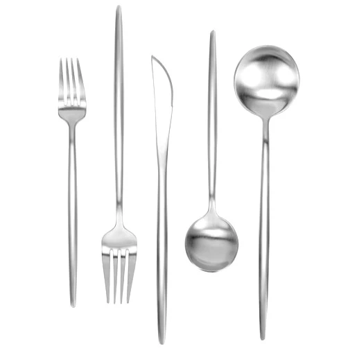 FAMEWARE Matte Silverware Set 30 Pieces, FAMEWARE Stainless Steel Flatware Set，Service for 6，Kitchen Utensil Set, Tableware Cutlery Set, Satin Finished Polished & Dishwasher Safe