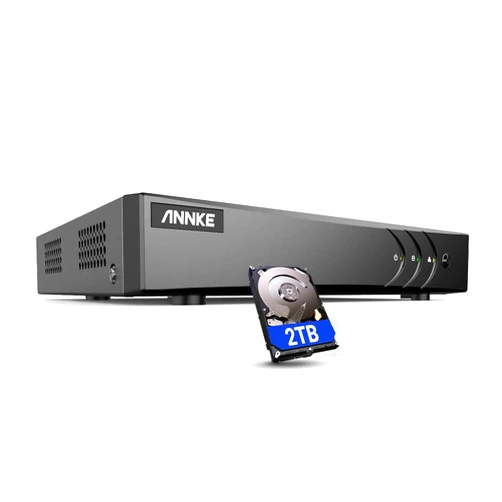 ANNKE 5MP Lite 16 Channel Security Video Recorder with AI Human/Vehicle Detection and 2TB Hard Drive, H.265+ 5-in-1 Hybrid DVR, Supports 16CH Analog and 2 IP Cameras for Home Business Surveillance