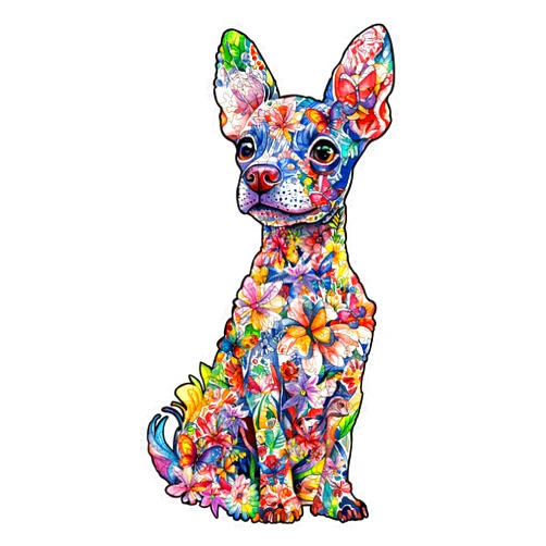 Homenthus Lycheepuzzles Wooden Puzzles for Adults, Chiweenie Dog Wooden Jigsaw Puzzles for Adults, 200 Pieces Unique Shape Cut Wood Puzzles for Puzzle Lovers Creative Gifts for Family Friends