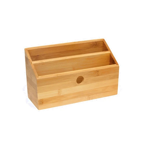 Lipper International 808 Bamboo Wood 2-Slot Office Supply Desk Organizer, 10 3/4