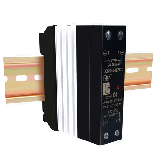 LCLCTC Din Rail Solid State Relay with Heat Sink DC to AC (Input 3-32V DC Output 24-480V AC), 40A,SSR (DC to AC 40A)