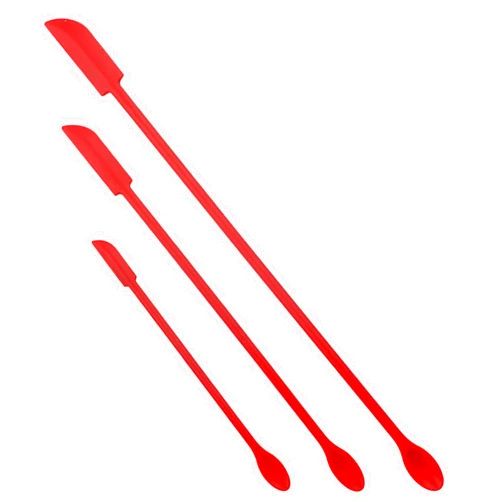 Lexhom Cosmetics Splatula,Makeup Small Spatula Set for Cosmetic Bottle and Kitchen Jar,Multifunctional Kitchen Thin Spatula to Get Last Bottom of Jars and Bottles(Red)