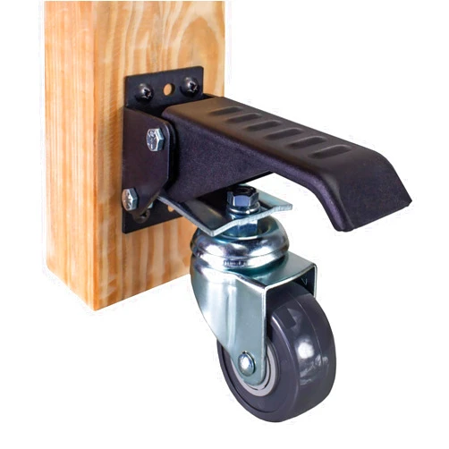 POWERTEC Workbench Caster Kit Set of 4 with Side Mounting Options & 600 lbs Loads, 2-1/2 Inch Retractable Stepdown Caster Wheels for Workbenches, Tables, Stands and Equipments (17001)