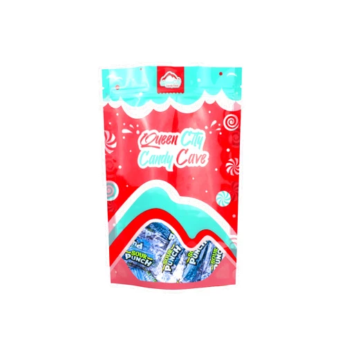 QUEEN CITY CANDY CAVE Mini Blue Sour Punch Straws- Bulk Blue Raspberry Sour Power Patch Straw Bites, by Queen City Candy Cave (1 Pound)