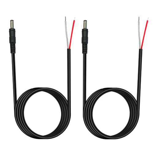 OthoKing 4FT DC 5.5MM x 2.1MM Male Plug to Bare Wire Open End Power Wire Supply Repair Cable,18 AWG Barrel Connector for CCTV Camera,DVR,LED Strip Light Etc-2 Pack