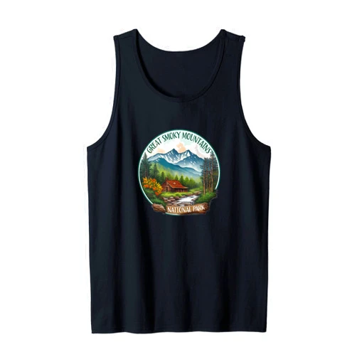 Great Smoky Mountains Apparel Accessories & Decor Great Smoky Mountains National Park Vintage Scene Souvenir Tank Top