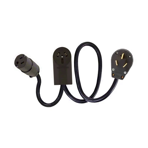 Getwiredusa Y Adapter 2-Way Connector 220/250V 10-50P Male 3-Pin Plug To Stove Oven Range 10-50R & A 110/125V 5-15R Standard Wall Outlet Receptacle, Dual Electrical Power Cord Splitter NEMA FX125V510