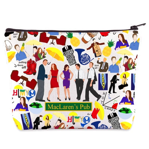 BWWKTOP How I Met Your Mom Makeup Bag Marshall and Lily & Robin Fans Gifts Ted Mosby Makeup Zipper Pouch Bag Barney Stinson Fans Gift (SUIP UP)