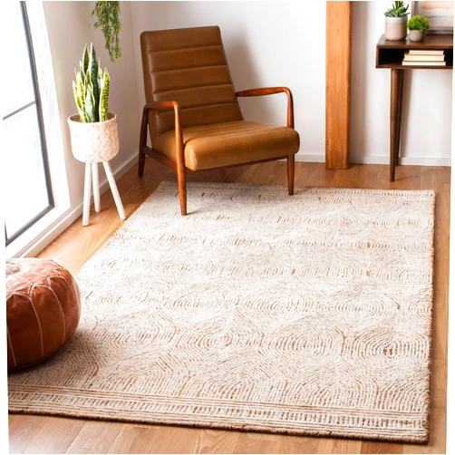 SAFAVIEH Abstract Collection 4' Square Ivory/Rust ABT340P Handmade Premium Wool Entryway Living Room Foyer Bedroom Accent Rug