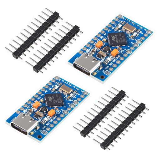 AITRIP 2PCS Pro Micro ATmega32U4 5V 16MHz Type-C Development Module Board with 2 Row pin Header Compatible arduino Leonardo Replace ATmega328 Pro Mini