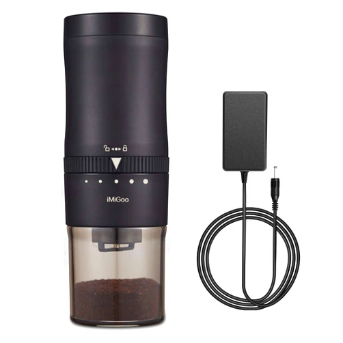 Guangdong Shunde Hutong Appliances Co. Ltd. iMiGoo Conical Burr Coffee Grinder, Portable Electric Coffee Grinder with Adapter, Coffee Bean Grinder for Favorite Espresso, Pour over, Drip, Percolator, and American Style Coffee