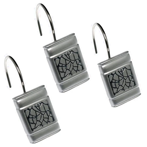 Popular Bath Silver Sinatra, Shower Curtain Hooks