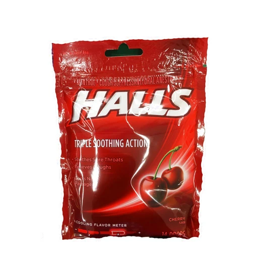Halls Triple Soothing Cough Drops Cherry Flavor (Pack of 3)