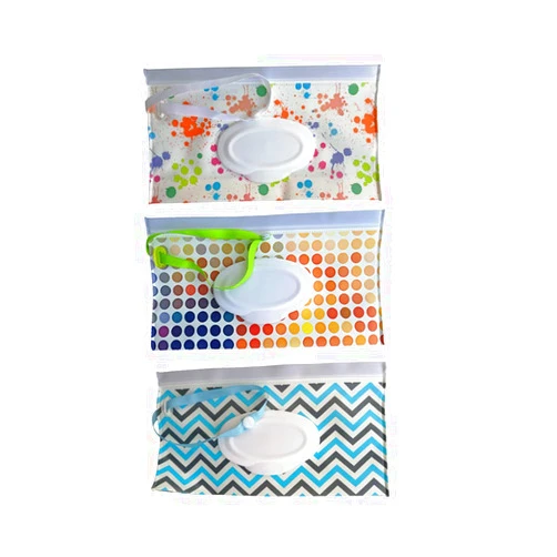 Mailaoqi Reusable Eco Friendly Durable Portable Wet Wipe Pouch, Travel Wipes Bag Travel Wipes Dispenser Wipe Pouches Baby Wet Wipe Cases (3 Pack)