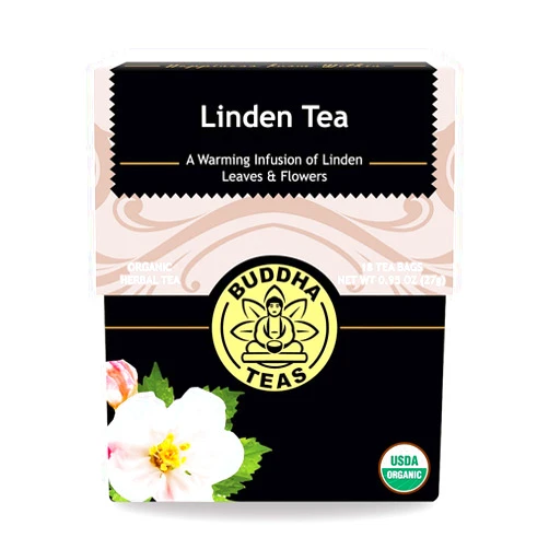 Buddha Teas Organic Linden Tea - OU Kosher, USDA Organic, CCOF Organic, 18 Bleach-Free Tea Bags