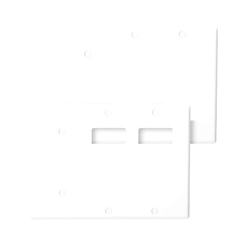 Bates Choice Bates- Combination Wall Plate, 2 Pack, Single Toggle/Double Decorator, White Light Switch Cover Plate, Switch Covers, Outlet Plate Cover, Wall Plate Cover, Wall Plates