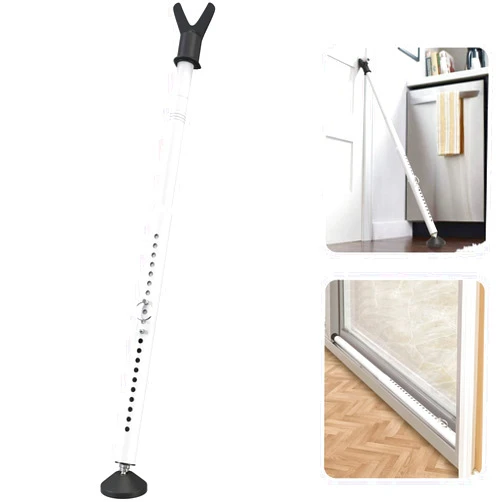 YeYeBest Sliding Door Security Bar & Door/Window Lock Security Door 1 Pack Stop Home Security Bar 28-45Inch Door Jam Adjustable from Inside for Apartment Bedroom Bottom of Door Heavy Duty Interior