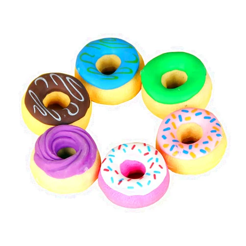 UUYYEO 12 Pcs Colorful Donuts Erasers Food Pencil Erasers Puzzle Erasers School Supplies for Kids