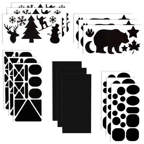 Syhood 10 Sheets Repair Patches Down Jacket Black Nylon Fabric Patch Winter Self Adhesive Nylon Patch Different Size and Shapes Clothes Patches Clothing Repair Patch Kit for Down Jacket, Tent Clothes, Bag
