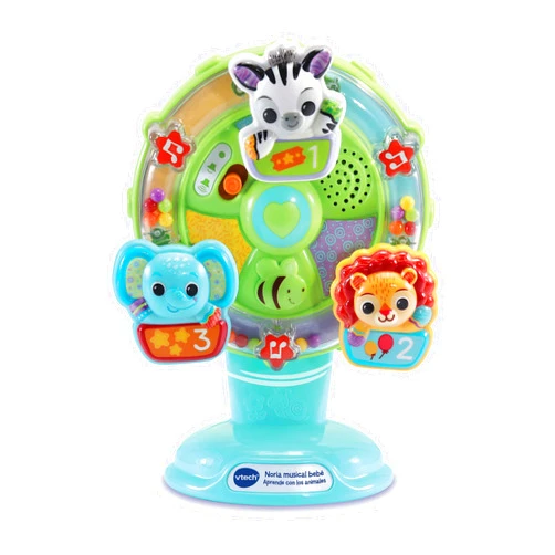 VTech VTech-80-165967 Musical Ferris Wheel Learn with Animals, Baby Highchair Toy +6 Months, ESP Version, Color, Single (3480-165967), 1 Ferris Wheel.