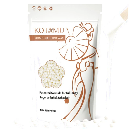 KOTAMU Waxing Beads Unscented Hard Wax Beads for Women& Men Full Body Thick &Thin Hair Removal, 1lb Pack Organic Wax Beans for Sensitive Skin Face Eyebrows Armpit Legs Bikini Brazilian Home Waxing