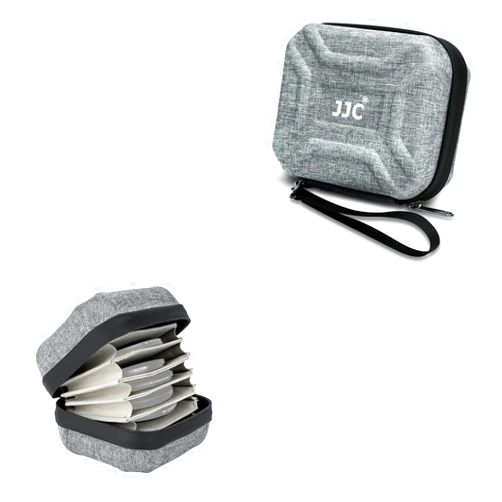 JJC 10 Slots Hard Shell Filter Pouch for Up to 95mm & 67mm ND UV CPL Filter, Dustproof & Water-Resistant Camera Lens Filter Case Wallet