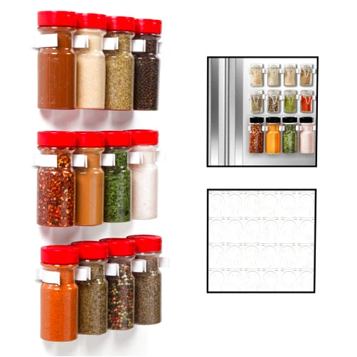 Good Cooking Magnetic Spice Jar Gripper Clips- Set of 24- Universal Design Holds Dispensers On ANY Metal Surface. Easily Organize and Reorganize Your Jars - No Screws Needed