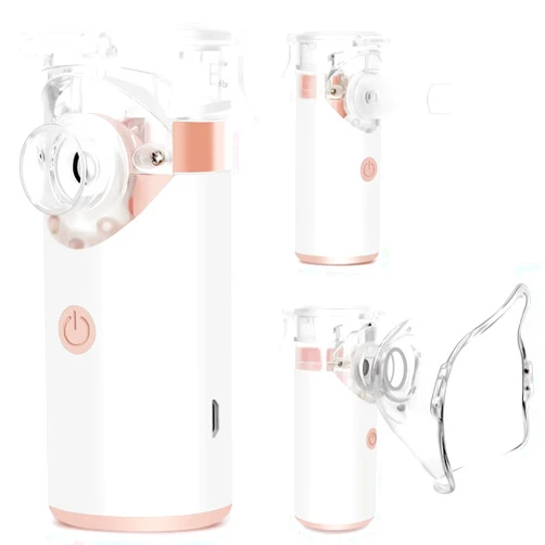 ASOMI Portable Nebulizer, Ultrasonic Mesh Nebulizer with Two Working Modes, Rechargeable Nebulizer of Cool Mist, Nebulizer Machine for Adults & Kids (Pink)