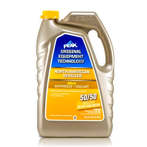 PEAK OET Extended Life Gold 50/50 Prediluted Antifreeze/Coolant for North American Vehicles, 1 Gal.