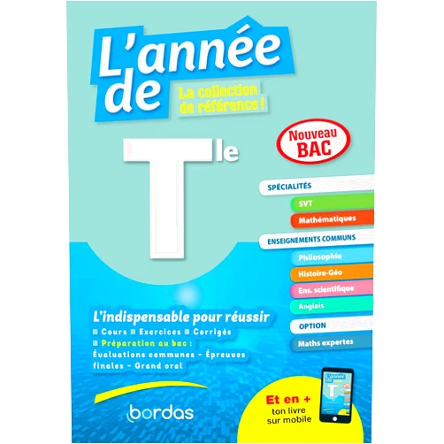 Collectif,Anne-Sophie Caveau,Bruno Lavigne,Aude Rigoulot,Fabien Aoustin,Dominique Boissier,Laurent Coulomb,Magali Domain,Loïc Hamandjian,Sébastien Piecuch,Bénédicte Zielewski,Pascal Chauvel,Bernard Msihid,Sandrine Schreyeck,Claire Vittecoq L'Année de Tle Spécialités Maths SVT + option Maths expertes + enseignements communs