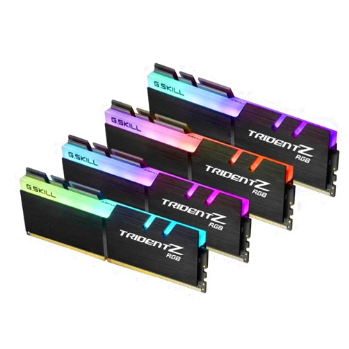 G.SKILL F4-3200C16Q-32GTZR Trident Z RGB Series 32 GB (8 GB x 4) DDR4 3200 MHz PC4-25600 CL16 Dual Channel Memory Kit - Black with Full Length RGB LED Light bar