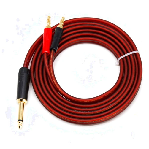 Daier 6.35mm TS to Banana Plug Speaker Audio Cable,Gold-Plated 1/4 TS Speaker Wire Cord to Dual 4mm Banana Plugs Audio Cable OFC HiFi Speaker Wire for DJ Application,Guitars Mixer